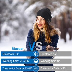 blueear Bluetooth Beanie Hat Bluetooh 5.2 Headphone Wireless Winter Knit Hats with Stereo Speaker and MIC 15 Hours Working Time for Outdoor Sports