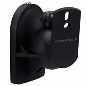 Monoprice Low Profile 7.5 lb. Capacity Speaker Wall Mount Brackets (Pair) Black