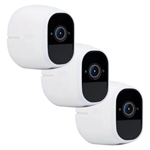 batmax set of 3 silicone skins for arlo pro and arlo pro 2 wire-free cameras covers protection in black vma4200c white