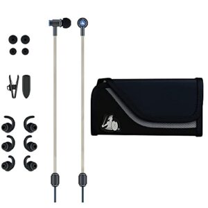 defendershield emf-free earbud headphones – universal air tube wired stereo headset with microphone & volume control & emf radiation & 5g protection holster for cell phones & other electronic devices