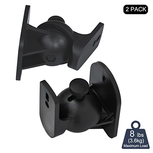 Bealuffe Speaker Wall Mount Brackets, Universal Mount for Surround Sound Speakers, Satellite Speaker Wall Mounting Brackets for Home Theater 2 Pack