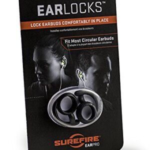 EarLocks for round earbuds – Compatible with iPhone 3G/4S, Skullcandy, JVC and other circular earbuds, Black
