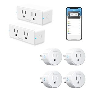 govee dual smart plug 2 pack, 15a wifi bluetooth outlet, work with alexa and google assistant, 2-in-1 compact design bundle with govee smart plug, wifi plugs work with alexa & google assistant