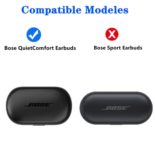 Haotop Silicone Protective Case Compatible with Bose QuietComfort Earbuds(Not fit for Bose Sport Earbuds) (Black)