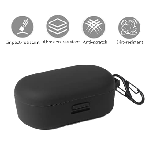Haotop Silicone Protective Case Compatible with Bose QuietComfort Earbuds(Not fit for Bose Sport Earbuds) (Black)