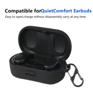 Haotop Silicone Protective Case Compatible with Bose QuietComfort Earbuds(Not fit for Bose Sport Earbuds) (Black)