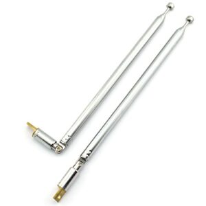 e-outstanding 1 pair am fm radio universal antenna, 77cm 30″ length 7 section telescopic stainless steel replacement antenna aerial for radio tv electric toys