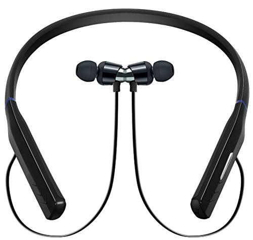 QT S Bluetooth Neckband Headphones HD Stereo V5.0 Wireless Neckband Headset Noise Cancelling Sweat/Waterproof Sports Earphones for Gym Workout Travel Business Earbuds Playtime 15 Hours