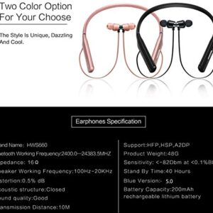 QT S Bluetooth Neckband Headphones HD Stereo V5.0 Wireless Neckband Headset Noise Cancelling Sweat/Waterproof Sports Earphones for Gym Workout Travel Business Earbuds Playtime 15 Hours