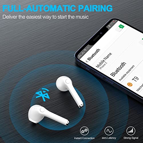 Genso Wireless Earbuds, Bluetooth Earbuds, IPX5 Waterproof Wireless Earphones Touch Control, Bluetooth 5.1 Headphones Built-in Microphone, 25 Hrs with USB-C Charging with Running/Fitness, White