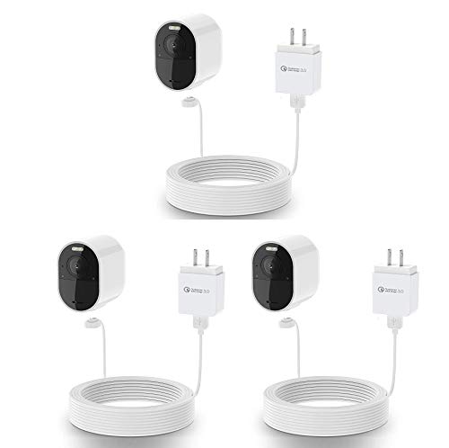 30ft Charger for Arlo Pro 3 and Arlo Ultra, Outdoor Power Cable with Power Adapter Continuously Charging Arlo Ultra/Ultra2/Arlo Pro 3/Pro 4, NOT for Pro 3 Floodlight (3 Pack)