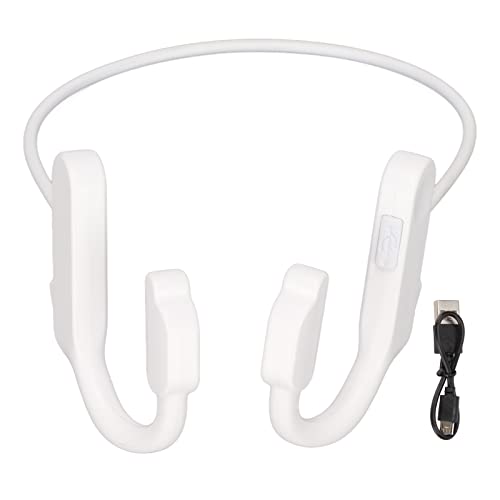 Bone Conduction Headphones, Bluetooth 5.2 Touch Control Wireless Earphone, Open Ear Headphone Sports Headphone for Running, Driving, Biking, Hiking or Driving(White)