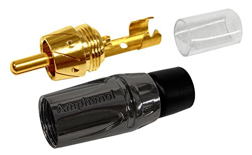 0.5 Foot – High-Definition Audio Interconnect Cable Pair CUSTOM MADE By WORLDS BEST CABLES – using Mogami 2964 wire and Amphenol ACPL Black Chrome Body, Gold Plated RCA Connectors