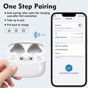 CYQ Pianogic A2 True Wireless Earbuds Bluetooth Headphones Noise Cancelling Ear Buds with USB C Charging Case IPX6 Waterproof Long Pla A WHITE