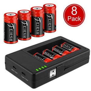 8 Pack Batteries and Charger, 3.7V Batteries for Arlo Wireless Security Cameras VMC3030 VMK3200 VMS3330 3430 3530 and Flashlights