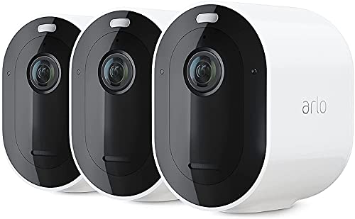 Arl Pro 4 Spotlight Camera Security Bundle - 3 Wire-Free Cameras Indoor/Outdoor 2K with Color Night Vision - White