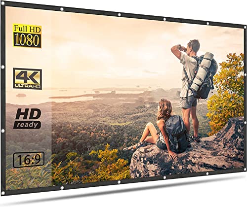 OWLENZ 150" Projector Screen for Outdoor Movies Portable Foldable Anti Crease 16:9 4K HD Projection Video Film Screen for Home Theater Indoor Support Front Rear Projection