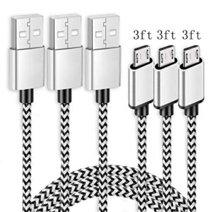 kindle fast charging cord, 3pack 3ft micro usb android charger cable quick charge for amazon fire hd 6 7 8 10(1st-8th gen) hdx 8.9″ 9.7″ tablets and e-reader(3rd-11th gen), lg g3 g4,stylo 2 3 phone
