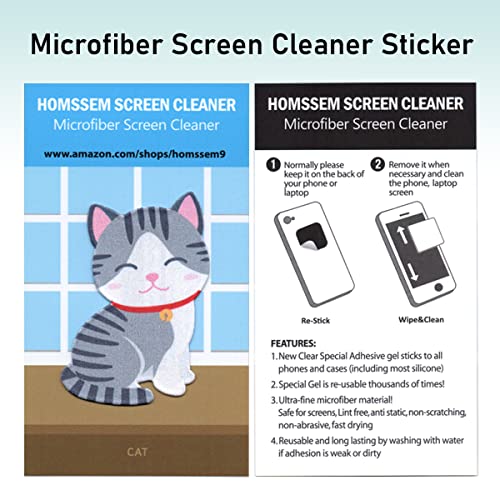 HOMSSEM Screen Cleaner Wipes– 6-PackFunny Phone Screen Cleaner Sticker – Premium Microfiber Electronics Cleaner for Phones, Tablets, Camera Lenses, Gadgets – Cute Animal Designs