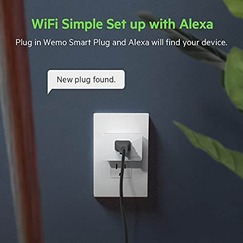 Wemo Smart Plug (Simple Setup Smart Outlet for Smart Home, Control Lights and Devices Remotely Works w/ Alexa, Google Assistant, Apple HomeKit), Pack of 3