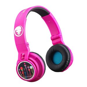 ekids trolls kids bluetooth headphones, wireless headphones with microphone includes aux cord, volume reduced kids foldable headphones for school, home, or travel