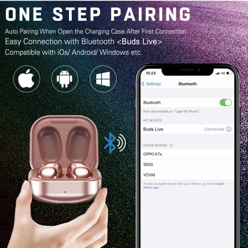 UrbanX Street Buds Live True Wireless Earbud Headphones for Samsung Galaxy S21 Ultra 5G - Wireless Earbuds w/Active Noise Cancelling - Rose Gold (US Version with Warranty)
