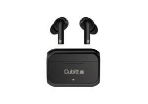 cubitt true wireless earbuds generation 2, 5.3 bluetooth, ipx5 water reistance, premium sound, touch control, built in microphone, voice assistance, game mode for men and women (black)
