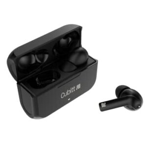 Cubitt True Wireless Earbuds Generation 2, 5.3 Bluetooth, IPX5 Water reistance, Premium Sound, Touch Control, Built in Microphone, Voice Assistance, Game Mode for Men and Women (Black)