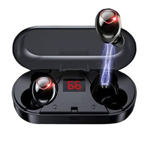 ivishow® wireless earbuds cvc 8.0 noise cancelling bluetooth 5.0 headphones with led display charging case ipx7 waterproof wireless earphones compatible iphone samsung android