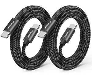 usb c to usb c cable fast charging, [10ft 2-pack] cleefun 60w pd type c to type c cord braided compatible with samsung note 20 10, galaxy s21 s20 s21+ s20+ ultra a71 a72 a52 5g, pixel 5 4 4a xl,switch