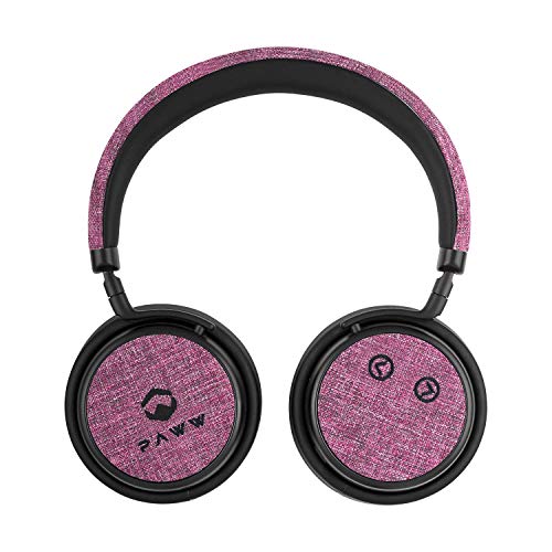 Paww PureSound Headphones - Over the Ear Bluetooth Fashion Headphones – Hi Fi Sound Quality Longer Playtime - For Calls Movies & More (Cerise Pink) (Renewed)