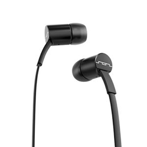 sol republic jax wired 1-button in-ear headphones, android compatible, tangle free cable, in-ear noise isolation, 4 ear tip sizes, great for calls, black