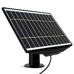 leaf 10 5w solar panel charger for arlo ultra, ultra 2, pro 3, and pro 4 outdoor cameras with magnetic charging cable and adjustable mount extension arm