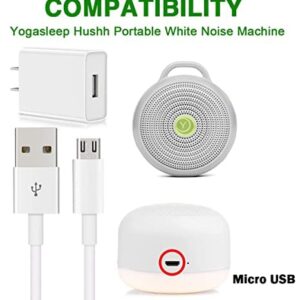 5FT USB Micro Yogasleep Adapter Charger Cable Compatible for Yogasleep Hushh Portable White Noise Machine for Baby, Yogasleep Rohm White Noise Machine for Travel, WavHello Charging Cord Power Wire