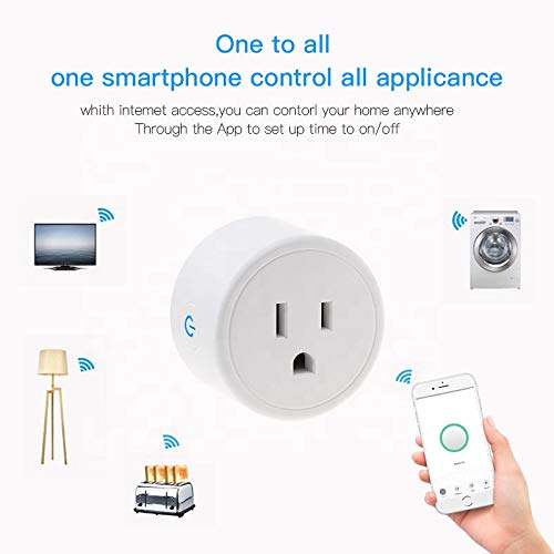 Smart Plug Compatible with Alexa, Google Assistant, IFTTT for Voice Control, Mini Smart Outlet Home Automation Modules, No Hub Required, Supports 2.4GHz Network Only,