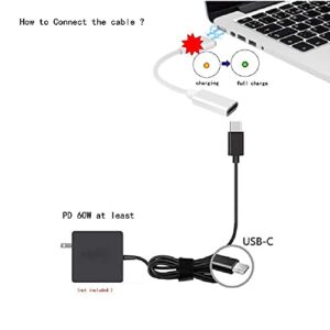 USB C Female to Magnetic 2 T Tip Charging Cable Converter for Magnetic 2 T Tip for Pro 13/15 inch for air 11/13 inch(After Late 2012 Models)