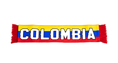 CRUZONE World Cup Accessories for Colombian Soccer Fans Scarf Bandana and Bracelet with Flag Colors and Printed Country Name for all Ages and Genders Set of 3