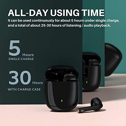 iKF Find Pro Wireless Earbuds Built-in Mic,Waterproof Bluetooth 5.0 in-Ear Headphones with Charging Case, Volume Control Stereo TWS Earphones for Sport (White)…