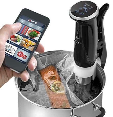 Gourmia GSV150 WiFi Sous Vide Cooker Immersion Pod - 3rd Generation - Powerful & Accurate - App Controlled -1200W - Black - ETL Listed - Free Recipe Book