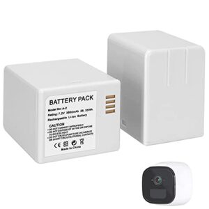 borteng rechargeable battery for arlo go(vma4410) camera, upgraded replacement battery 2 pack 3660mah 7.2v 26.35wh (for arlo go)