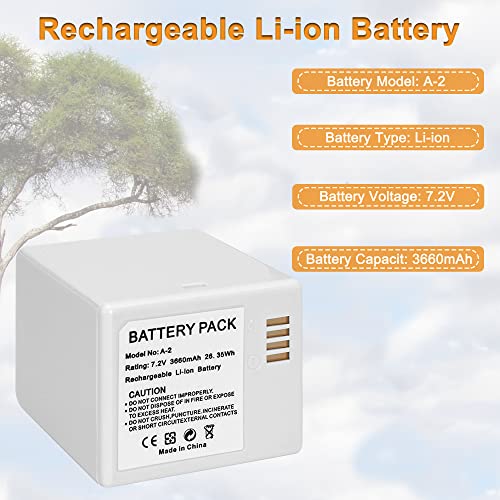 BORTENG Rechargeable Battery for Arlo Go(VMA4410) Camera, Upgraded Replacement Battery 2 Pack 3660mAH 7.2V 26.35WH (for Arlo Go)