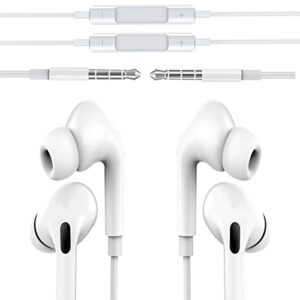 3.5mm wired headset with microphone earbud jack(2pack) kid for school in ear headphone compatible for samsung galaxy lg phone pad computer gaming chromebook laptop video game pc auriculare earphone i