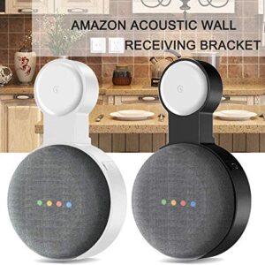 WIDEPLORE Google Home Mini Wall Mount Holder,Update Space-Saving Design AC Outlet Mount, Perfect Cord Management for Google Home Mini Voice Assistant (1 Pack Black)