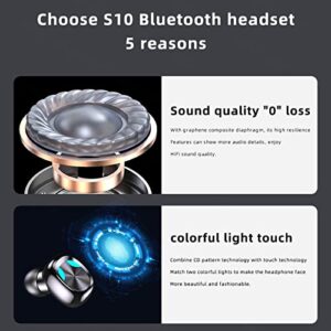 Onlyliua Wireless Bluetooth Headset, Low Latency, Active Noise Reduction, 360 Degree Stereo Surround Sound, LED Color Screen Digital Display, for Sport, Gaming