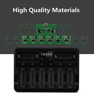 Taken 32 Pack 3.7V 750mAh 123A Rechargeable Batteries and 8-Ports LED Charger Compatible with Arlo Cameras (VMC3030/VMK3200/VMS3330/3430/3530), Flashlight, Microphone