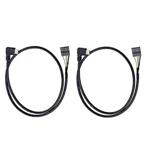 duttek usb header to micro usb dupont cable, 90 degree right angle micro usb male to 5 pin motherboard female adapter dupont extended cable 50cm/1.64ft (2-pack)