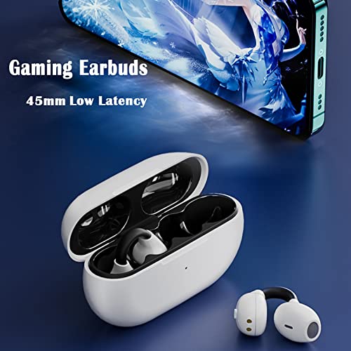 Clip On Headphones Wireless Open Ear Earbuds Bone Conduction Headphones Bone Conductor Conducting Earphones Gym Sport Running Earbuds Workout Ear Buds