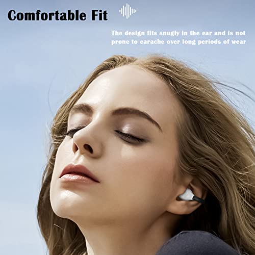 Clip On Headphones Wireless Open Ear Earbuds Bone Conduction Headphones Bone Conductor Conducting Earphones Gym Sport Running Earbuds Workout Ear Buds