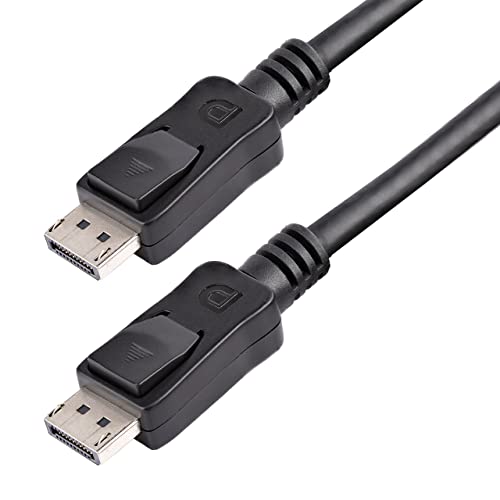 StarTech.com 10 ft DisplayPort 1.2 Cable with Latches - 4K x 2K (4096 x 2160) @ 60Hz - DPCP & HDCP - Male to Male DP Video Monitor Cable (DISPLPORT10L),Black