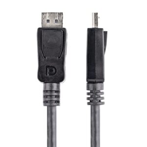 StarTech.com 10 ft DisplayPort 1.2 Cable with Latches - 4K x 2K (4096 x 2160) @ 60Hz - DPCP & HDCP - Male to Male DP Video Monitor Cable (DISPLPORT10L),Black